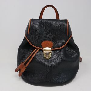 Vintage Y2K Etienne Aigner Leather Small Backpack Purse Black Convertible Strap